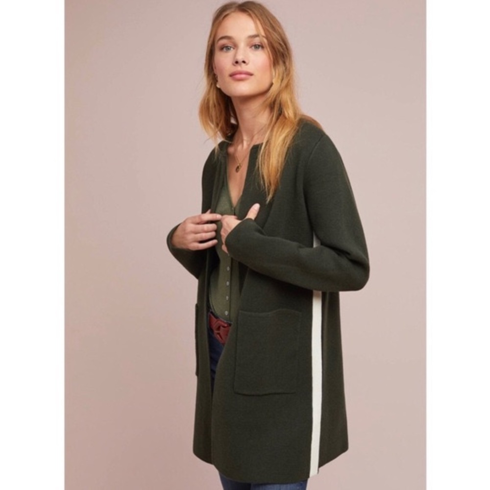 Anthropologie Moth Green Sweater Coat